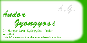 andor gyongyosi business card